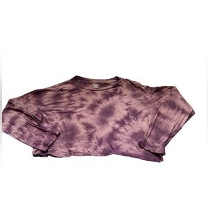 Purple Tie-Dye Pink Victoria’s Secret Cropped Long Sleeve